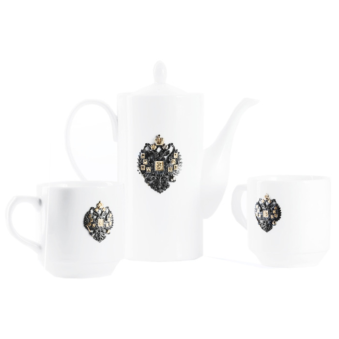 Porcelain tea set for 2 persons "Fatherland"